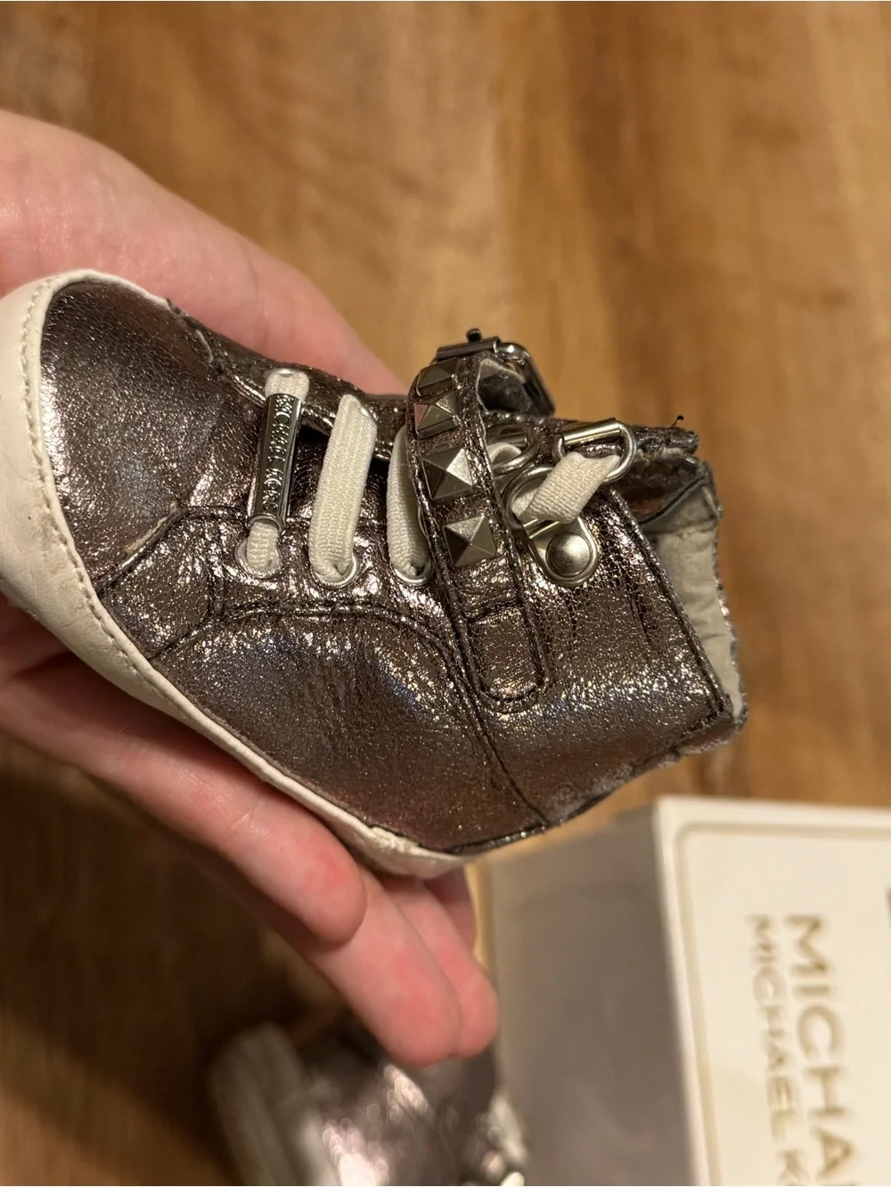Michael Kors Baby Ivry Rory Metallic High Top Sneakers 3-6M